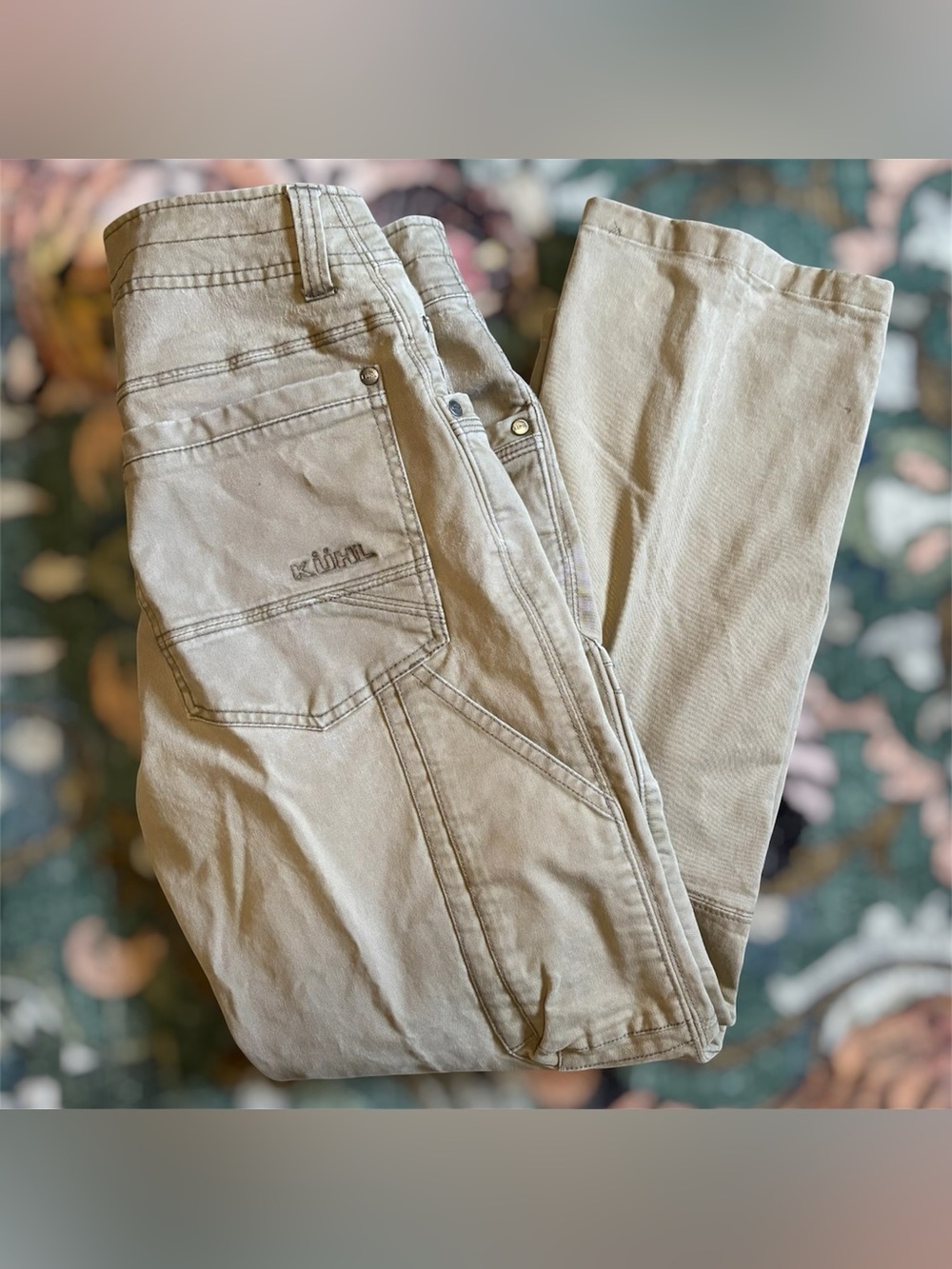 KUHL Rebel 28x32 Cotton Twill Tapered Cargo Pants Outdoors Canvas Hiking Tan
